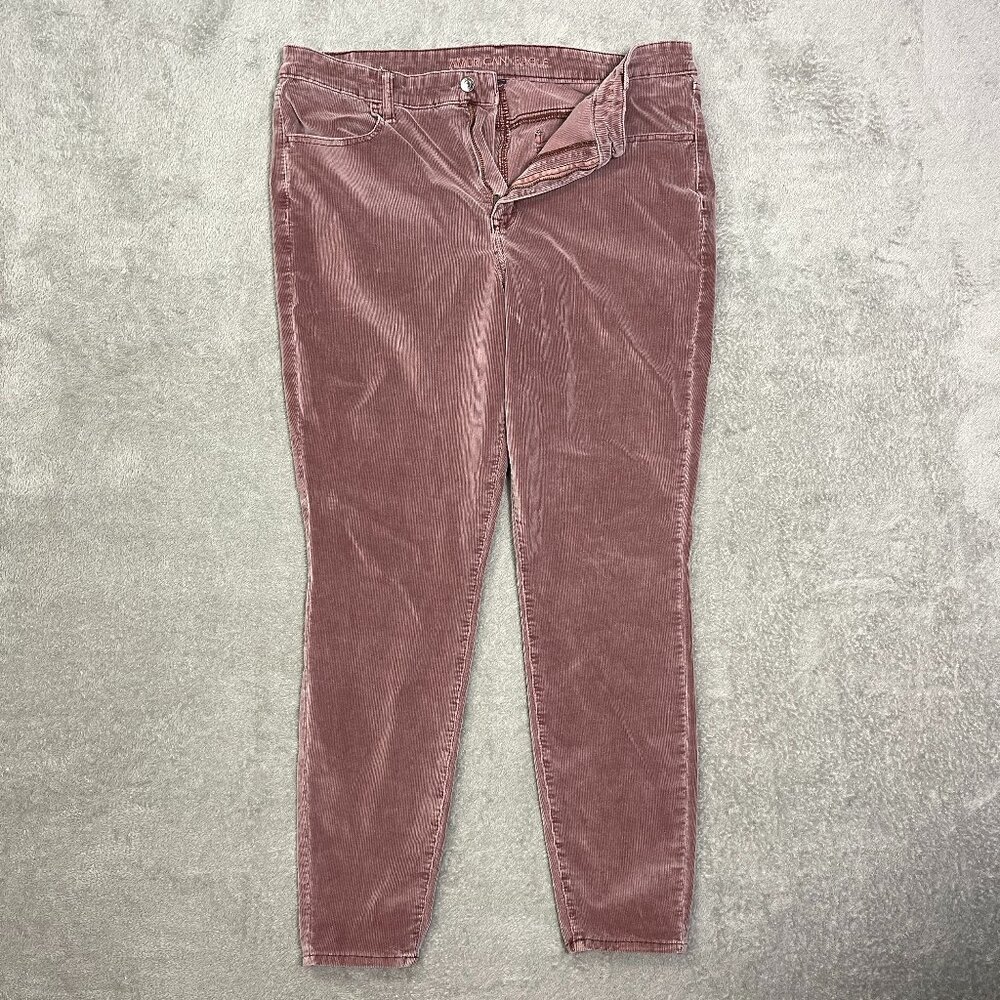 American Eagle Stretch Pants Corduroy Hi Rise Jegging 20 Long Outdoorsy Casual